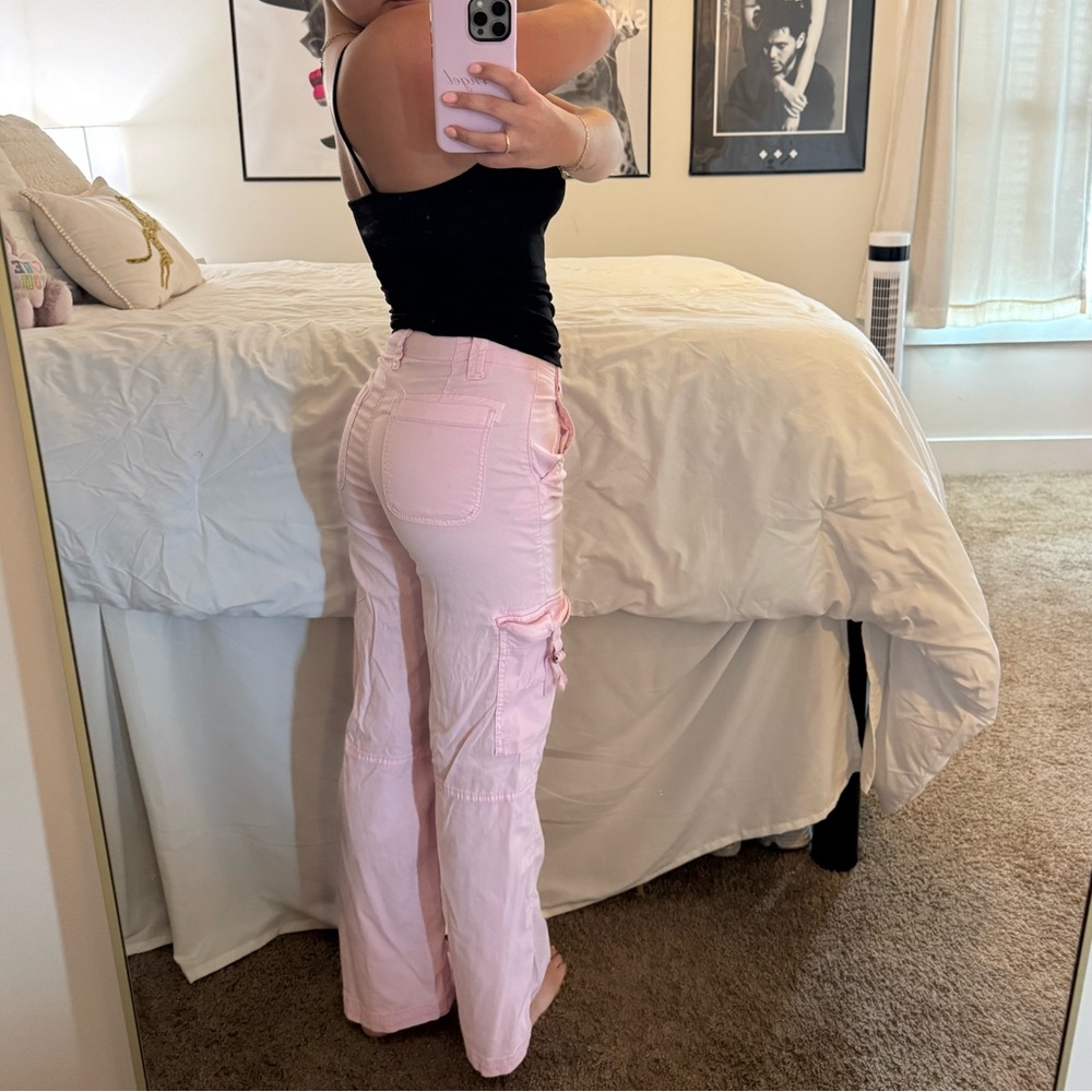 American Eagle Pink Cargo Pants